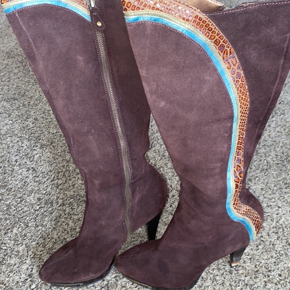 Suede Cowboy Knee Boots - Picture 5 of 6